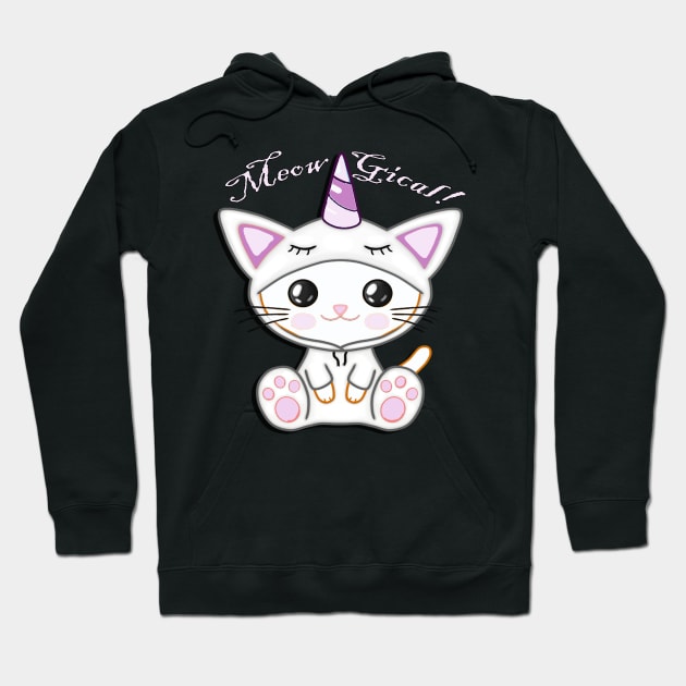 Unicorn Cat, Cute Graphic Art Trick or Treat Fun Gifts Hoodie by tamdevo1